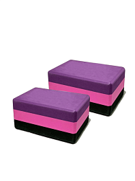 Блок для йоги трехцветный премиум в коробке 2 шт